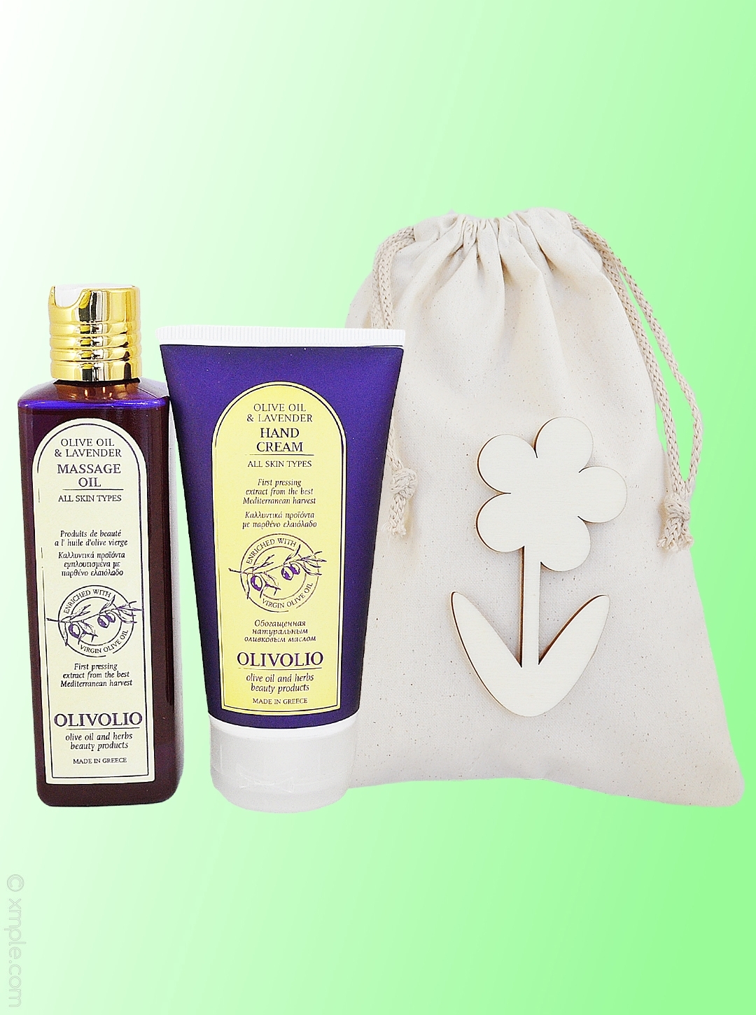 Set saculet iuta si cosmetice pentru corp, cu ulei de lavanda